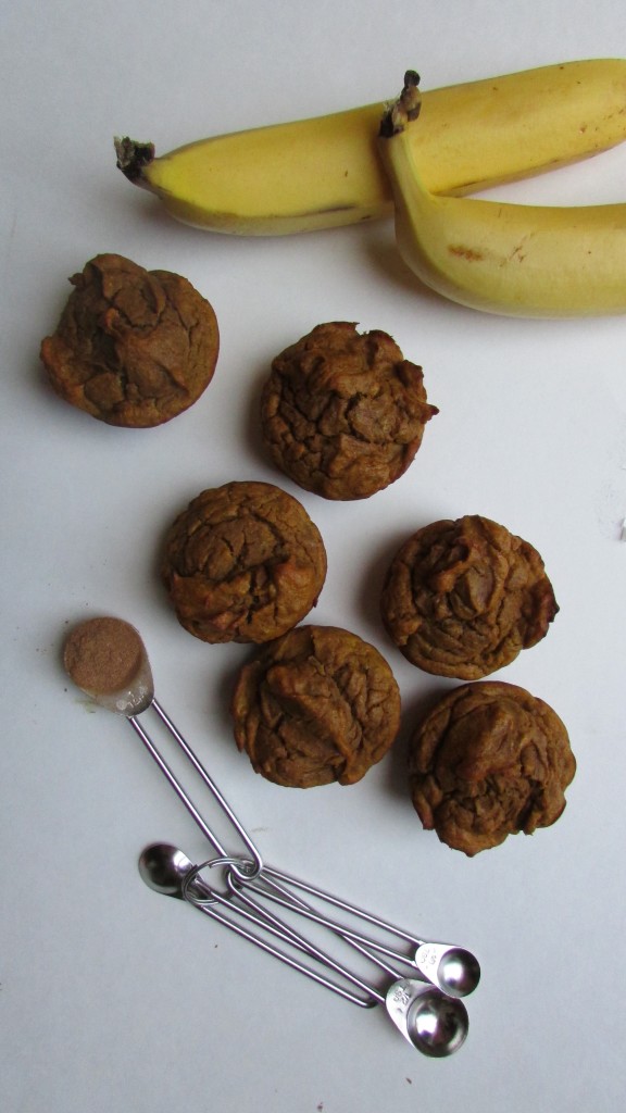 vegan gluten free banana pumpkin muffins